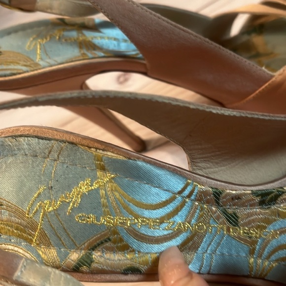 Giusepee Zanotti Vicini Pink Satin Jewel Sandals Heels Size 38 / 8 Women - Picture 6 of 12